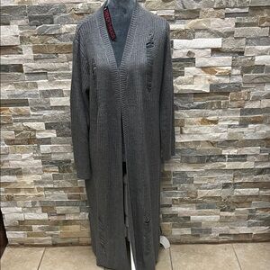 TRENDY THREADS Gray Long Cardigan Sweater